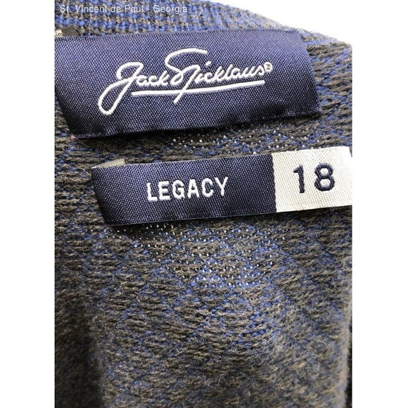 Men's Jack Nicklaus Blue V Neck Sweater Legacy 18 Merino Wool - Size Large - Picture 5 of 8